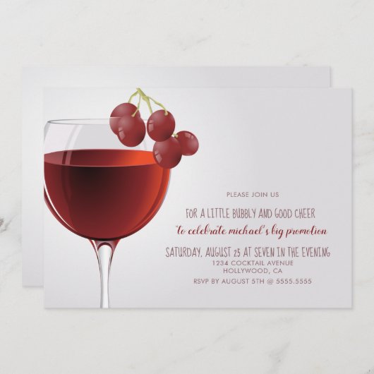 Uitnodiging voor bubleys en Good Cheer Cocktail Pa (Voorkant / Achterkant)