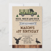 Uitnodiging voor Bucks Trucks and Ducks-feest (Voorkant)