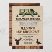 Uitnodiging voor Bucks Trucks and Ducks-feest (Voorkant / Achterkant)