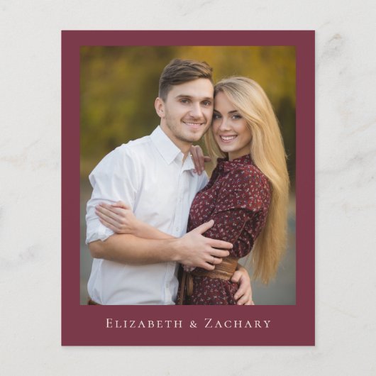 Uitnodiging voor budget bruiloft met wilde bloemen (Achterkant)