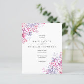 Uitnodiging voor budget-bruiloft met wilde bloemen (Staand voorkant)