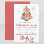 Uitnodiging voor budget cookie-uitwisseling kerstf (Voorkant / Achterkant)