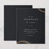 Uitnodiging voor budget goud cocktail dinerfeest (Voorkant / Achterkant)