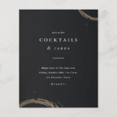 Uitnodiging voor budget goud cocktail dinerfeest (Voorkant)