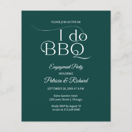 Uitnodiging voor Budget I DO BBQ Verloving Feest