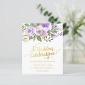 Uitnodiging voor budget paarse bloemenschildering  (Staand voorkant)