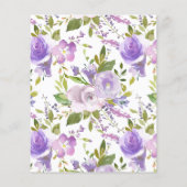 Uitnodiging voor budget paarse bloemenschildering  (Achterkant)