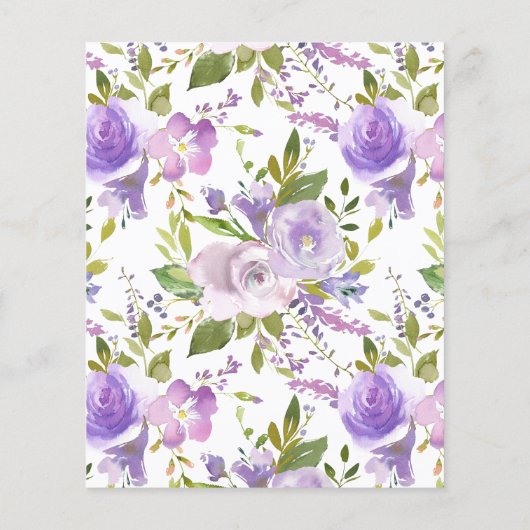 Uitnodiging voor budget paarse bloemenschildering  (Achterkant)