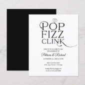 Uitnodiging voor budget pop fizz clink engagement (Voorkant / Achterkant)