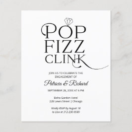 Uitnodiging voor budget pop fizz clink engagement