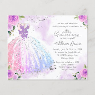 Uitnodiging voor budget Quinceanera Padrinos en Da