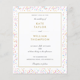 Uitnodiging voor budget regenboog confetti foto-hu