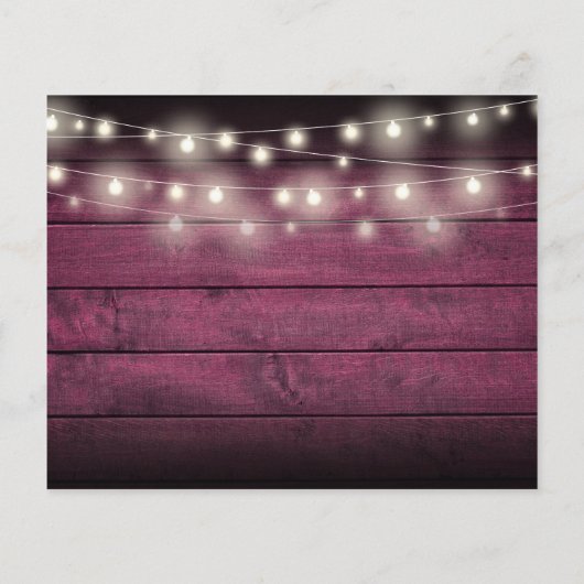 Uitnodiging voor budget rood rustieke lichten foto (Achterkant)