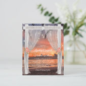 Uitnodiging voor budget strand zonsondergang bruil (Staand voorkant)