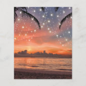 Uitnodiging voor budget strand zonsondergang bruil (Achterkant)