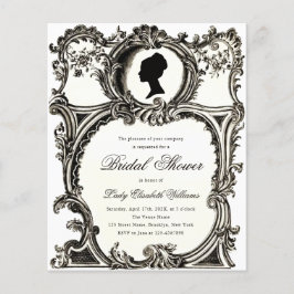 Uitnodiging voor budget vintage rococo regency bru