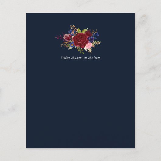 Uitnodiging voor budget wijnproeverij bruiloft of  (Achterkant)