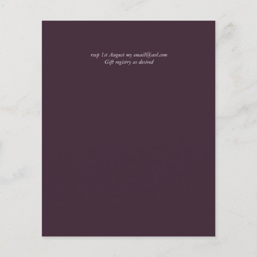 Uitnodiging voor budget wijnproeverij bruiloft of  (Achterkant)