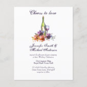 Uitnodiging voor budget wijnproeverij bruiloft of  (Voorkant)