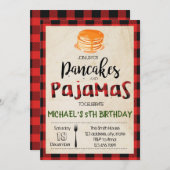 Uitnodiging voor Buffalo geruite pannenkoeken pyja (Voorkant / Achterkant)