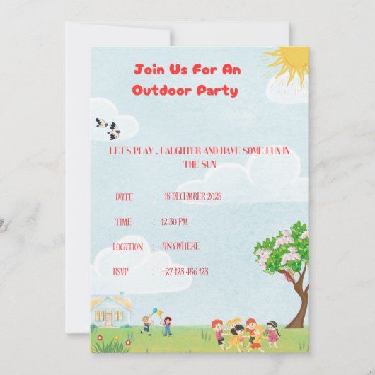 Uitnodiging voor buiten  (Voorkant)
