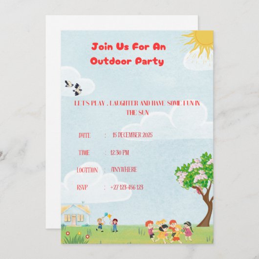 Uitnodiging voor buiten  (Voorkant / Achterkant)