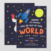 Uitnodiging voor buitenruimtevaart op zaterdag met (Voorkant / Achterkant)