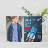 Uitnodiging voor buitenruimtevaart op zaterdag met (Staand voorkant)