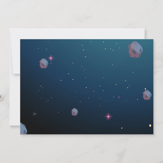 Uitnodiging voor buitenruimtevaart op zaterdag met (Achterkant)