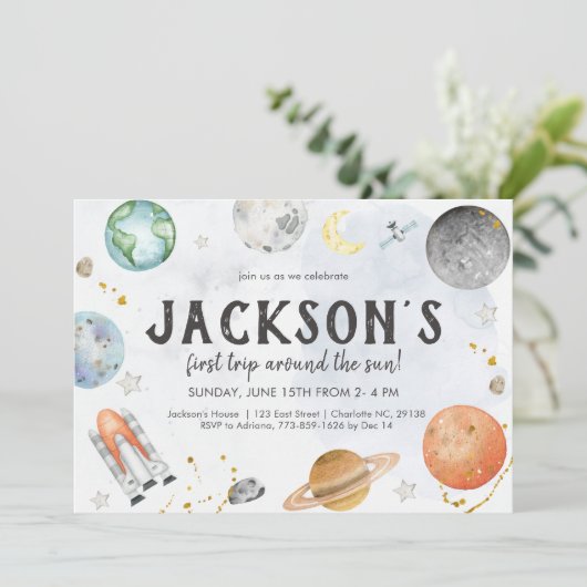 Uitnodiging voor buitenruimtevaart op zaterdag, pl (Staand voorkant)