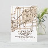 Uitnodiging voor buizen en tandwielen (Staand voorkant)