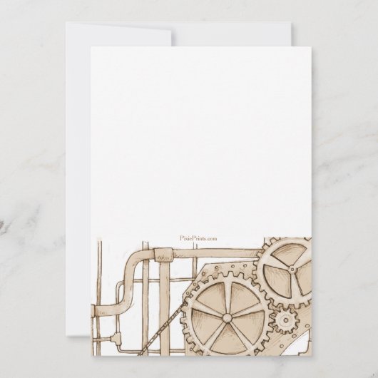 Uitnodiging voor buizen en tandwielen (Achterkant)