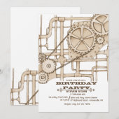 Uitnodiging voor buizen en tandwielen (Voorkant / Achterkant)