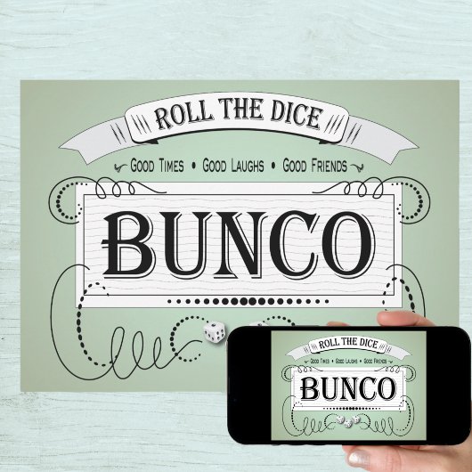  uitnodiging voor Bunco Dice