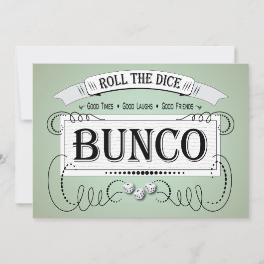  uitnodiging voor Bunco Dice (Voorkant)