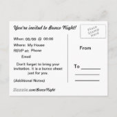 Uitnodiging voor Bunco Post Card Briefkaart (Achterkant)