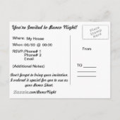 Uitnodiging voor Bunco Post Card Briefkaart (Achterkant)