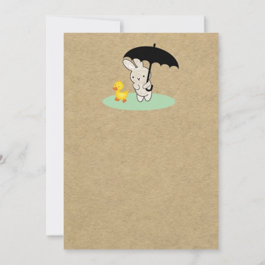 uitnodiging voor Bunny en Duck Baby shower (Achterkant)