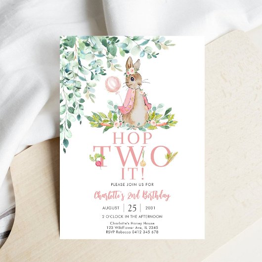 Uitnodiging voor Bunny's 2de verjaardag