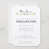 Uitnodiging voor Bunting-Baby shower (Voorkant)