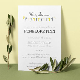 Uitnodiging voor Bunting-Baby shower