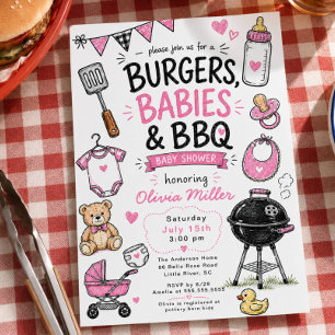 Uitnodiging voor Burgers Babies BBQ Baby Shower