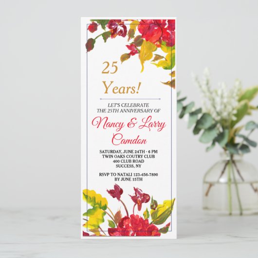 Uitnodiging voor Burst of Red 2 (Staand voorkant)