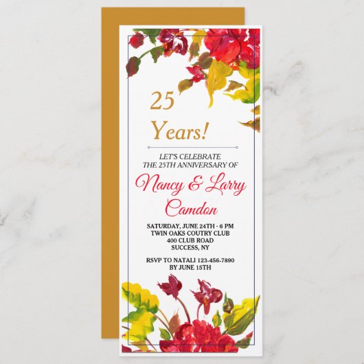 Uitnodiging voor Burst of Red 2 (Voorkant / Achterkant)