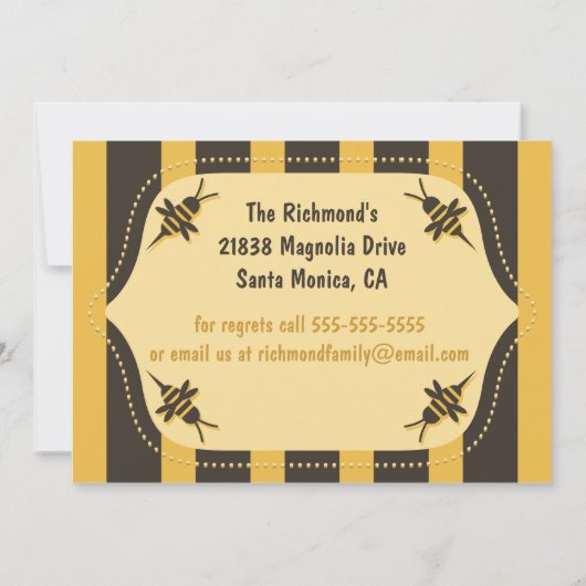 Uitnodiging voor Buzzing Bee (Achterkant)