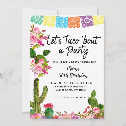 Uitnodiging voor Cactus 30e verjaardagsfeest (Voorkant)