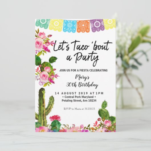 Uitnodiging voor Cactus 30e verjaardagsfeest (Staand voorkant)