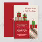 Uitnodiging voor cadeauExchange-feestdag (Voorkant / Achterkant)