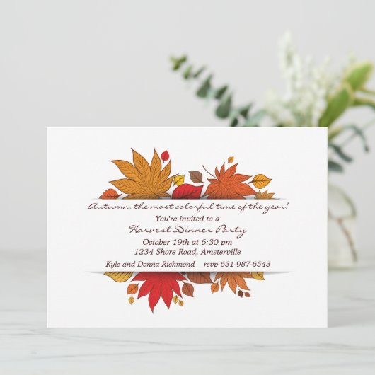 Uitnodiging voor cadeautjes in het najaar (Staand voorkant)