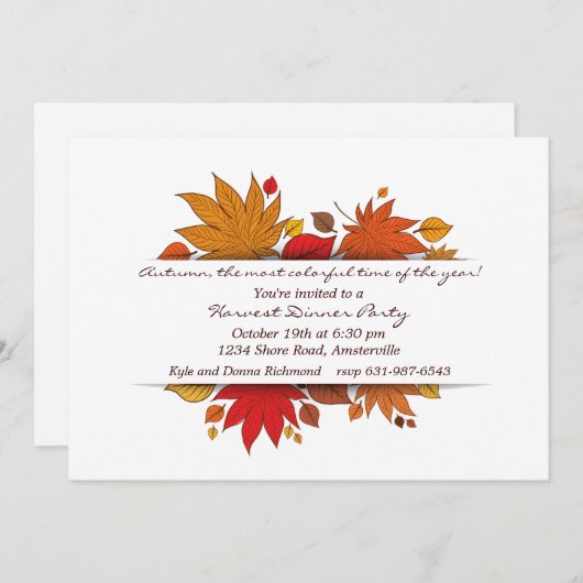 Uitnodiging voor cadeautjes in het najaar (Voorkant / Achterkant)